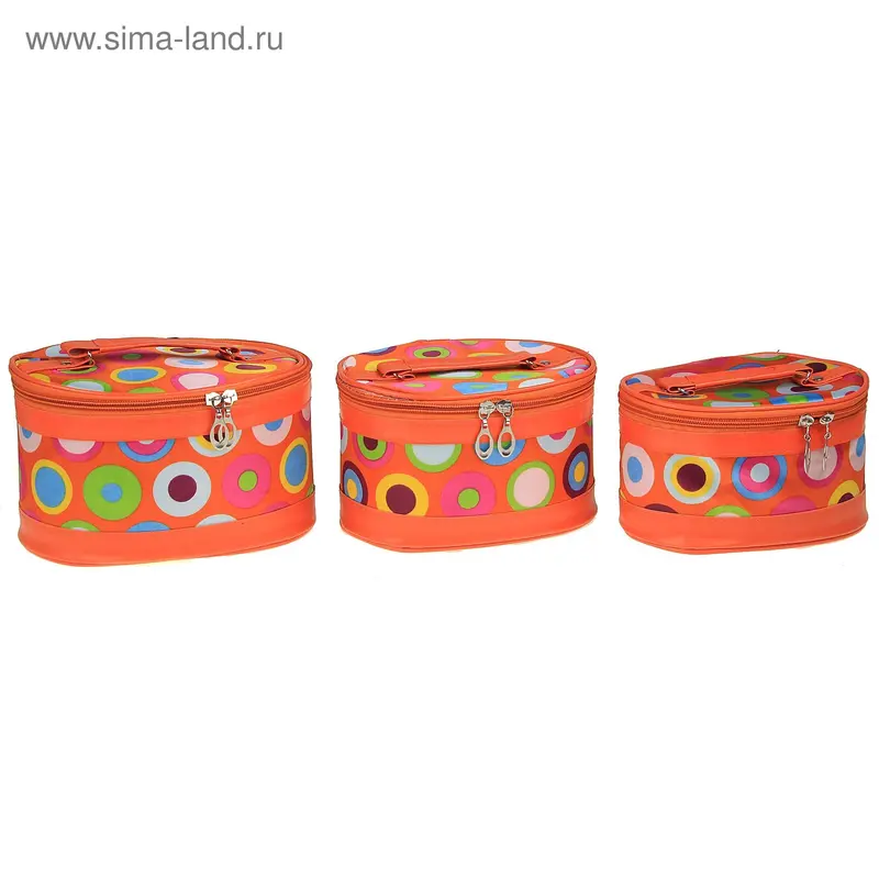 Косметичка "Круги", с оранжевым фоном