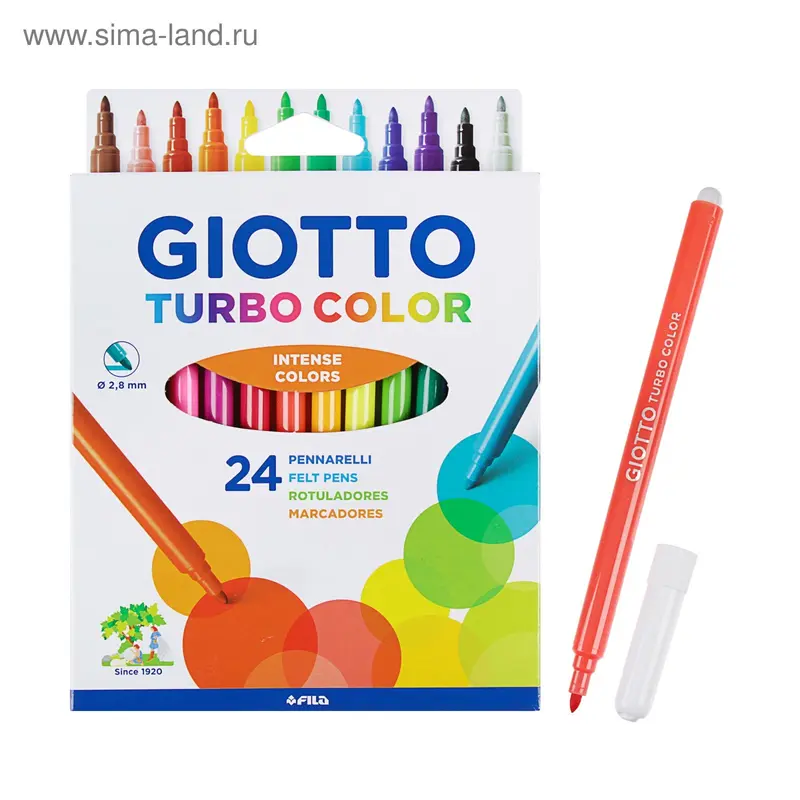 Фломастеры 24 цветов GIOTTO Turbo Color 2.8 мм 71500