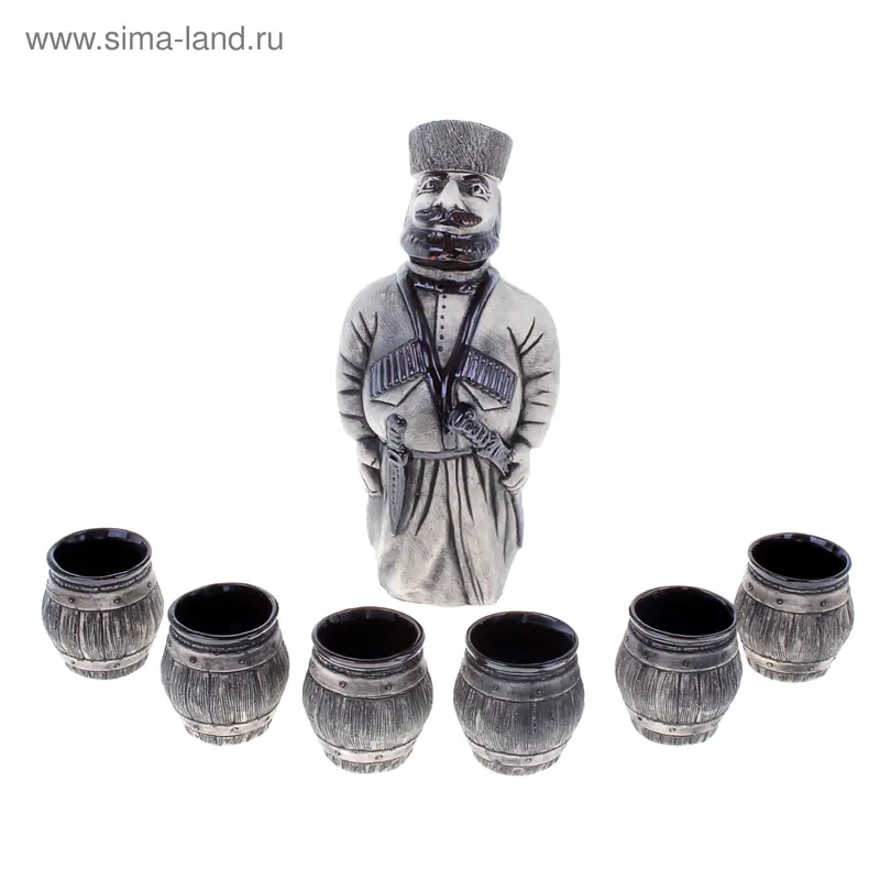 Штоф с рюмками "Казак" 7 предметов, 1 л