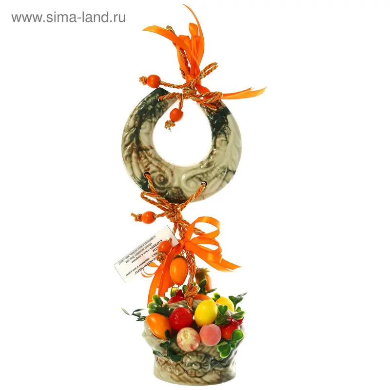 Оберег "Кузя" корзина с фруктами и орехами, микс