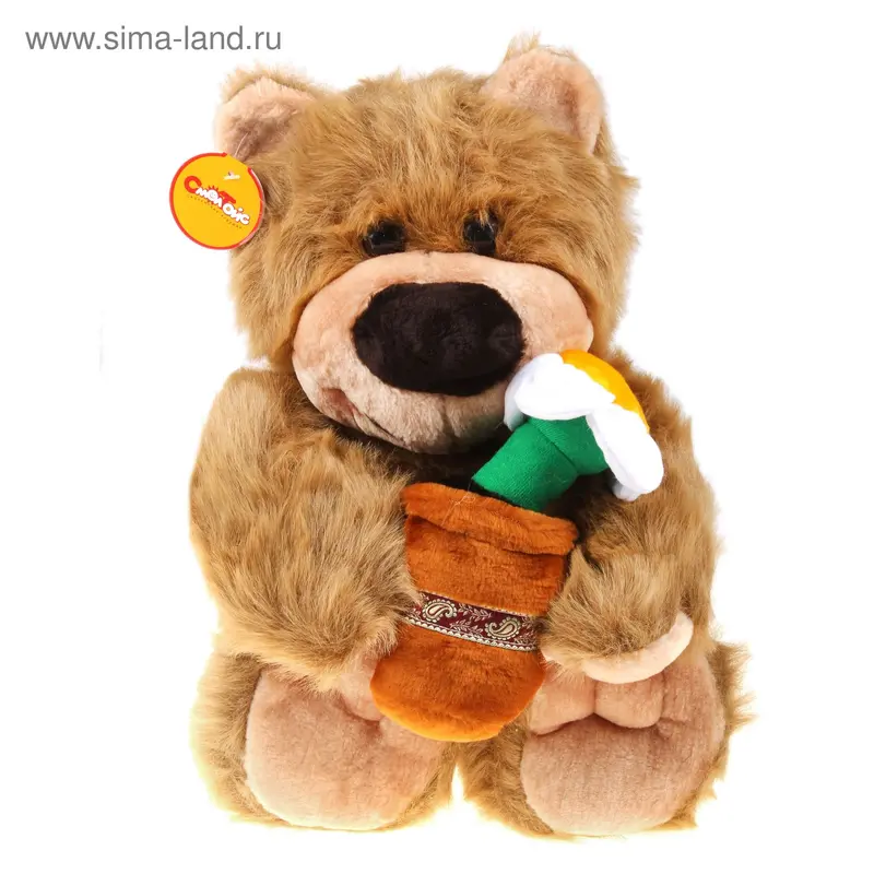 Мягкая игрушка "Медведь с цветком"
