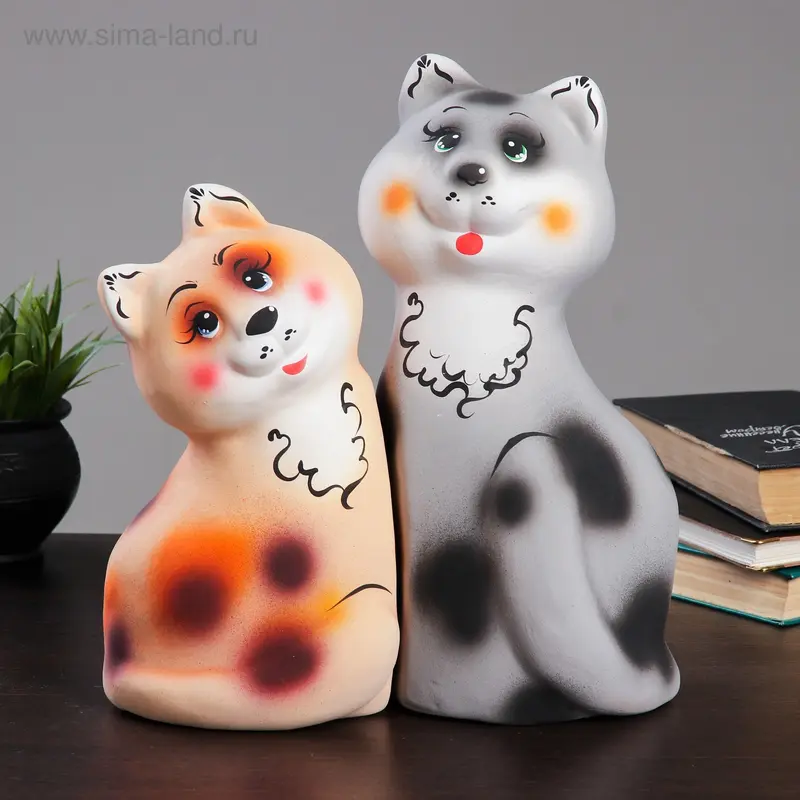 Копилка "Кот и Кошка" 16х15х33см