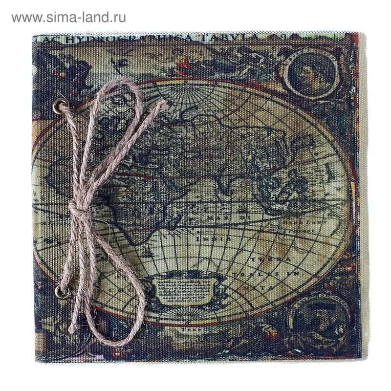 Блокнот "Карта мира"лен 17x17x1,7 см 70 листов