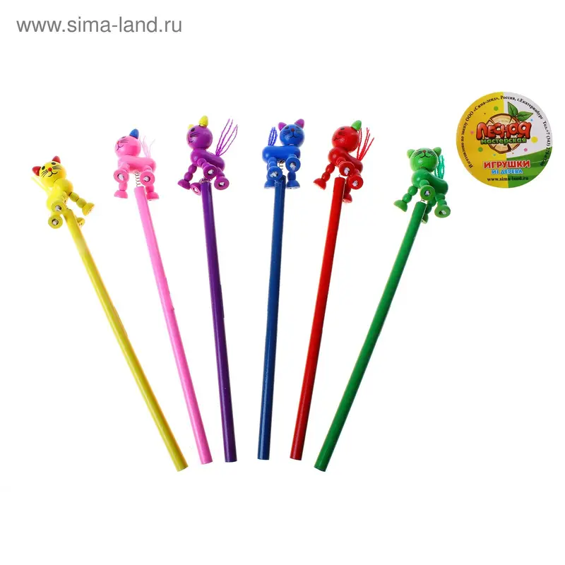Карандаш "Кошки" чернографитный, набор 6 шт