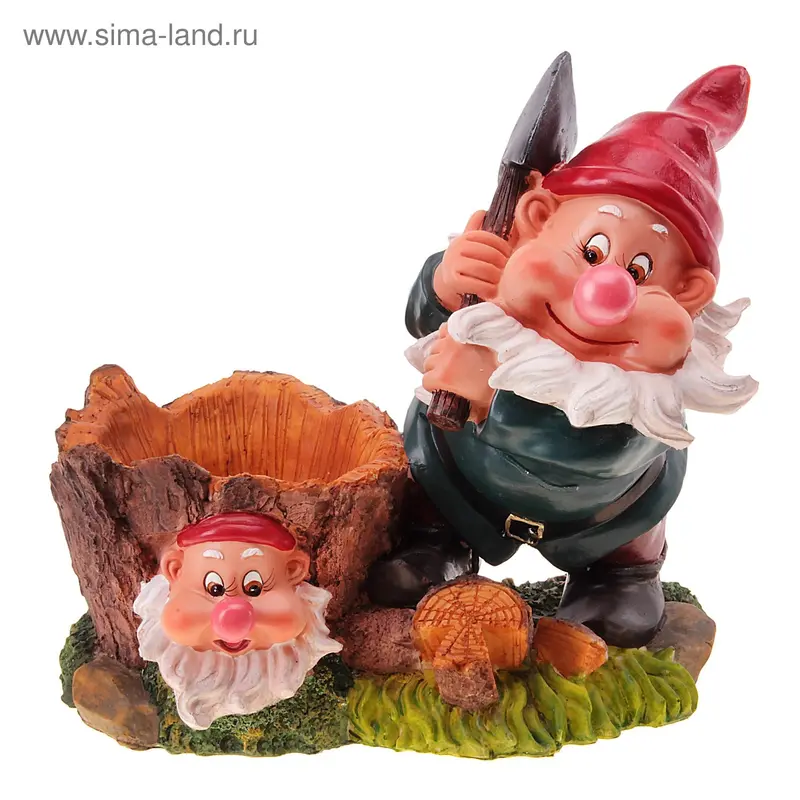 кашпо гномик с лопатой 30,5*12,5*31,5 см