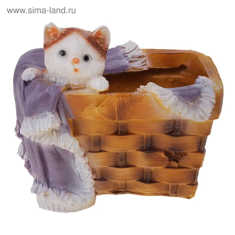 Фигурное кашпо "Кошка в лукошке" 25*22*20 см