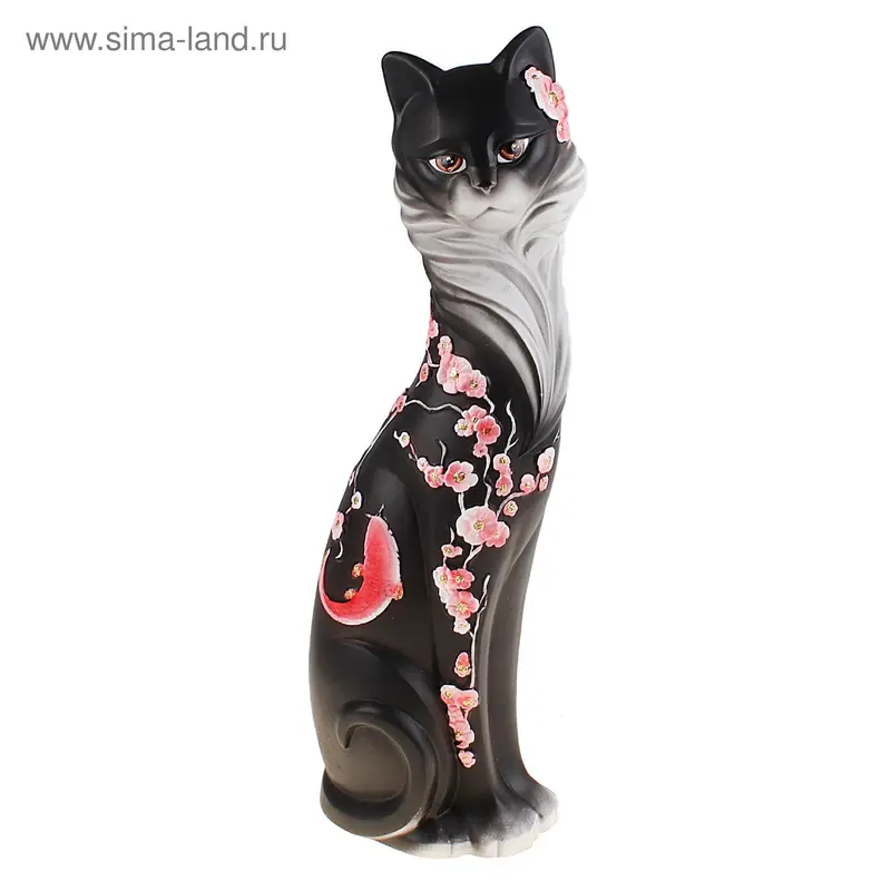 Фигура "Кошка Гейша" черная 14х11х45,5см