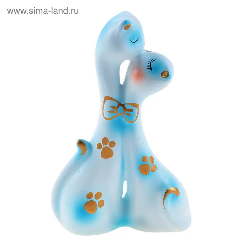сувенир Кошки влюбленные 10,5*6,5*2,5см голубые ГФ006 гипс