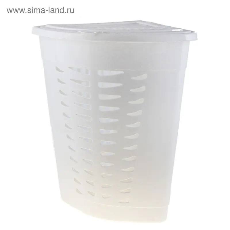 корзина для белья угловая 45л. белый мрамор.М1364