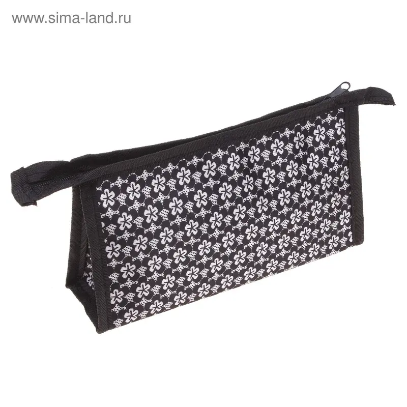 Косметичка "Лютики" на молнии, черная