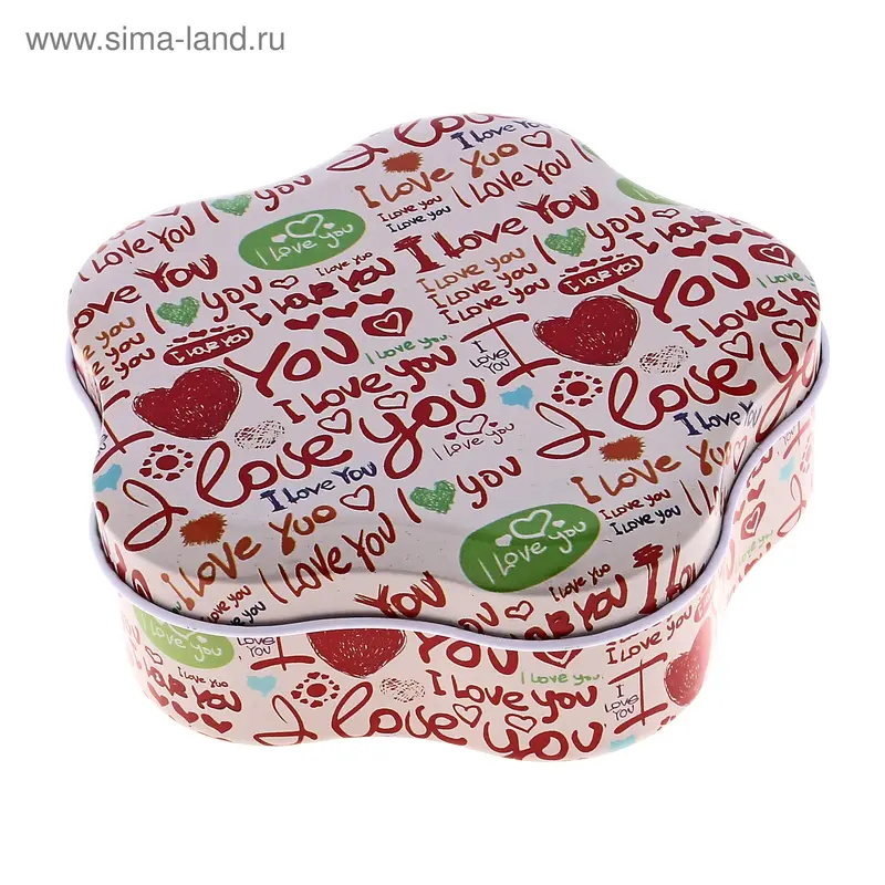 шкатулка металл ромашка любовные надписи 12*12*4 см