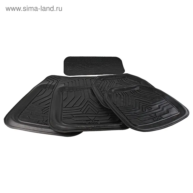 Коврики автомобильные универсальные, резина, R05-BK, черный, набор 5 шт