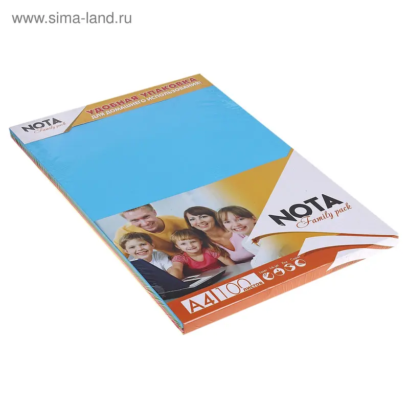 Бумага цв. А4 NOTA,80,210х297,медиум рейнбоу 4х25л 57810