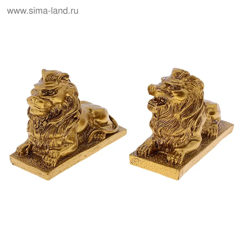 Нэцкэ бронза "Львы" 8,5 см (набор 2 шт)