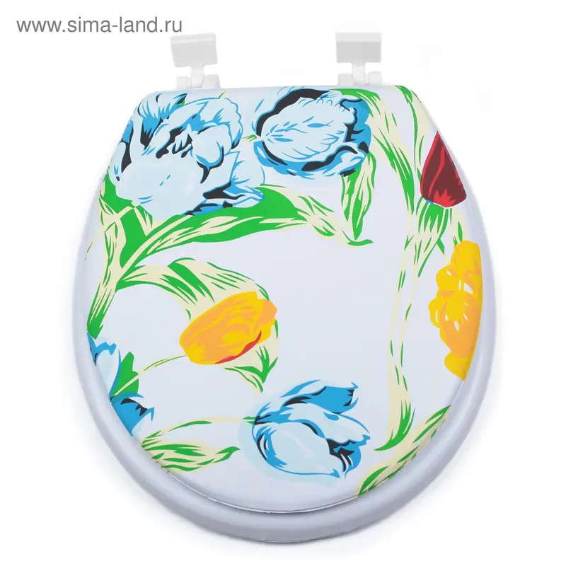 Сиденье для унитаза с крышкой «Тюльпан», 40×37 см, мягкое