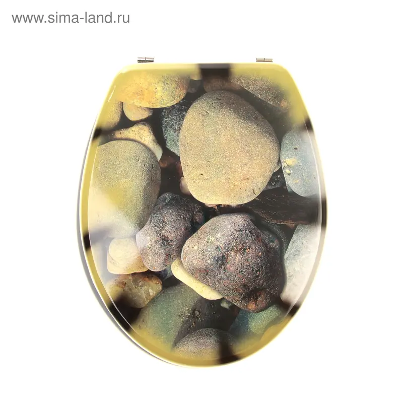 Сиденье для унитаза с крышкой «Камни», 45×35 см