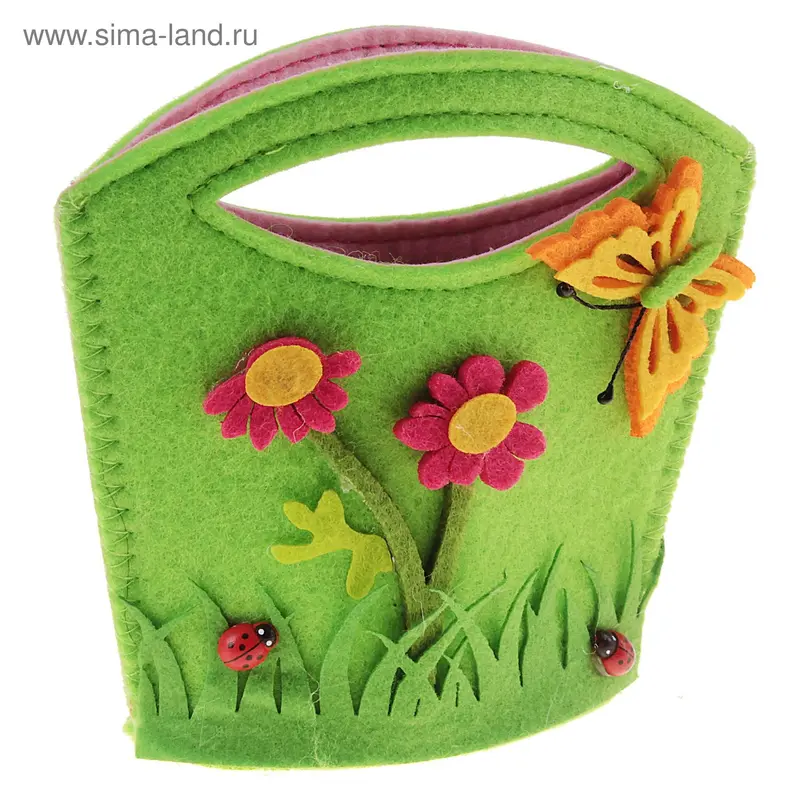 корзиночка для мелочей войлок Волшебная бабочка 13*4,5*13 см