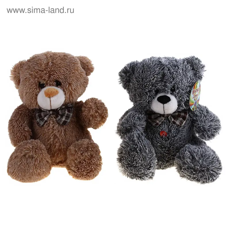 медведь с бантом муз. (2 цвета) 25см 035/135