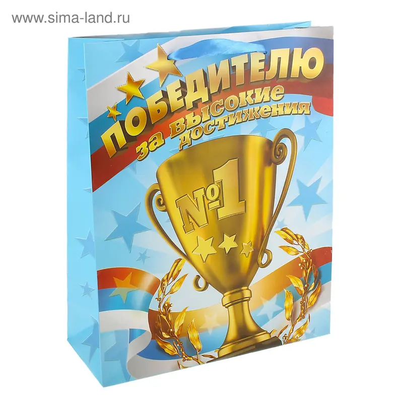 Пакет ламинированный «Победителю», MS 18 × 23 × 8 см