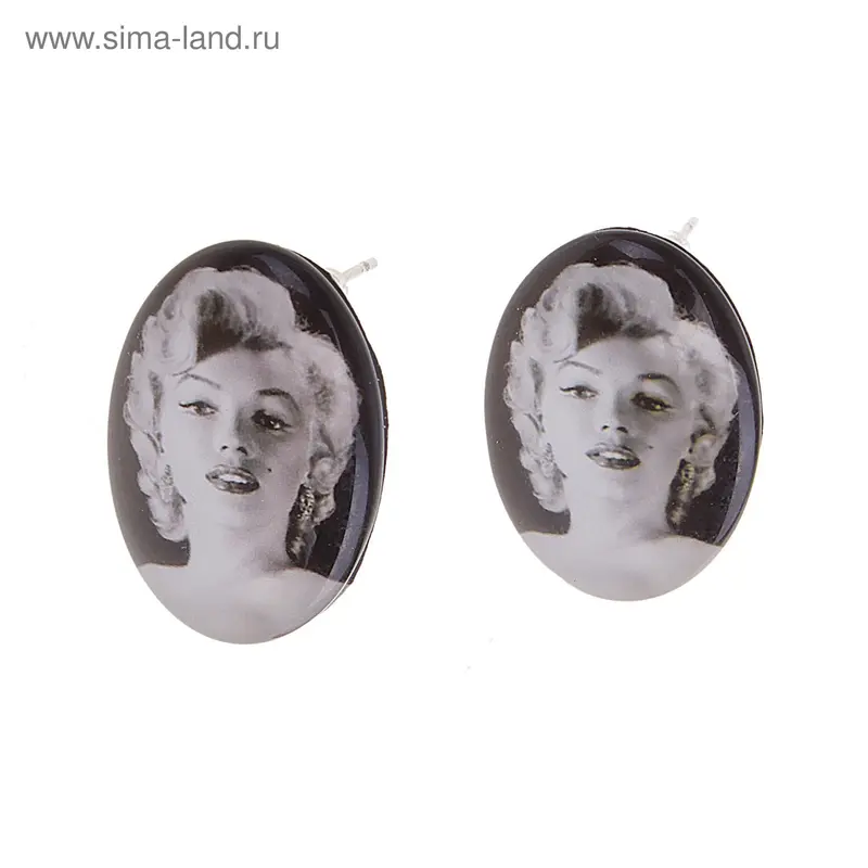 Серьги «Мерлин» с рисунком