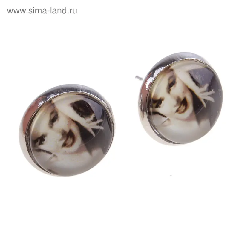 Серьги «Мерлин» с рисунком