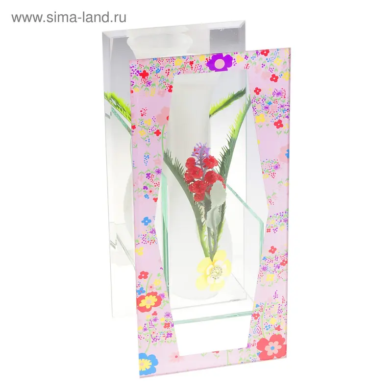 ваза стекло Калипсо кант нежный 26*12 см