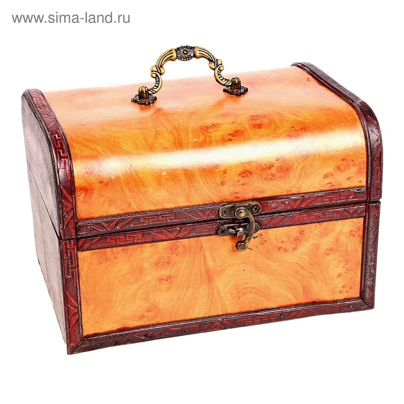шкатулка сундучок дерево лак 21,5*15,5*16,5
