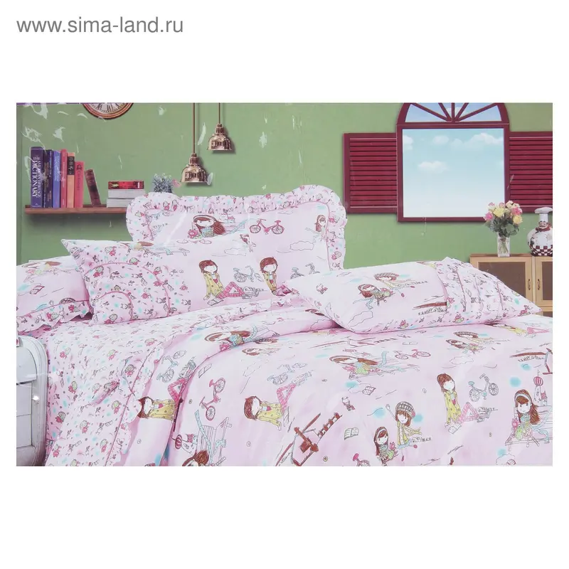 Постельное бельё "Этелька" 1.5 сп Уикенд, размер 150х210 см, 150х210 см, 50х70 см