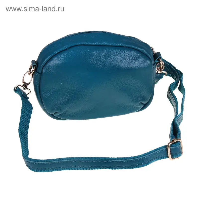 Клатч нат Овал 13*18*7 см, 1 отд, нар.карман, дл.ремень, синий