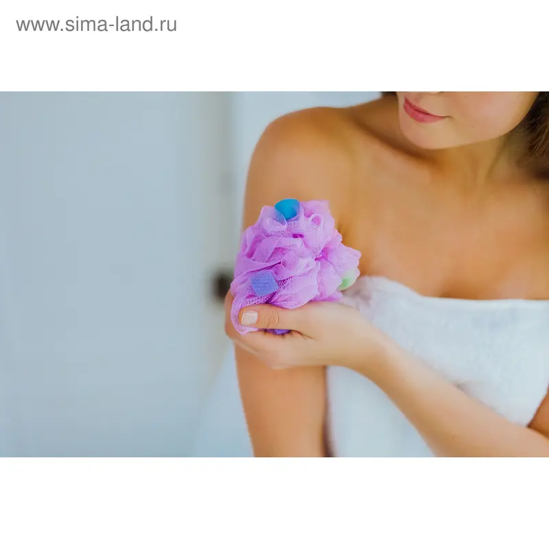 Мочалка для тела с поролоном Доляна, 30 гр, цвет МИКС