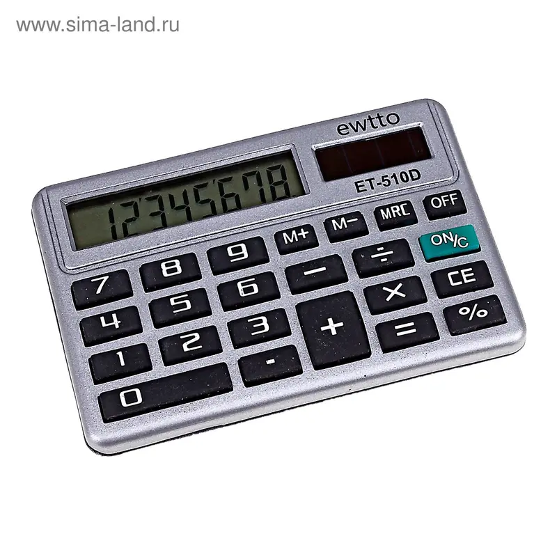 Калькулятор карм 08-разр ET-510D EWTTO гориз двойное питание 8*5см