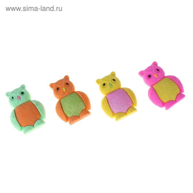 Ластик фигурный Сова МИКС