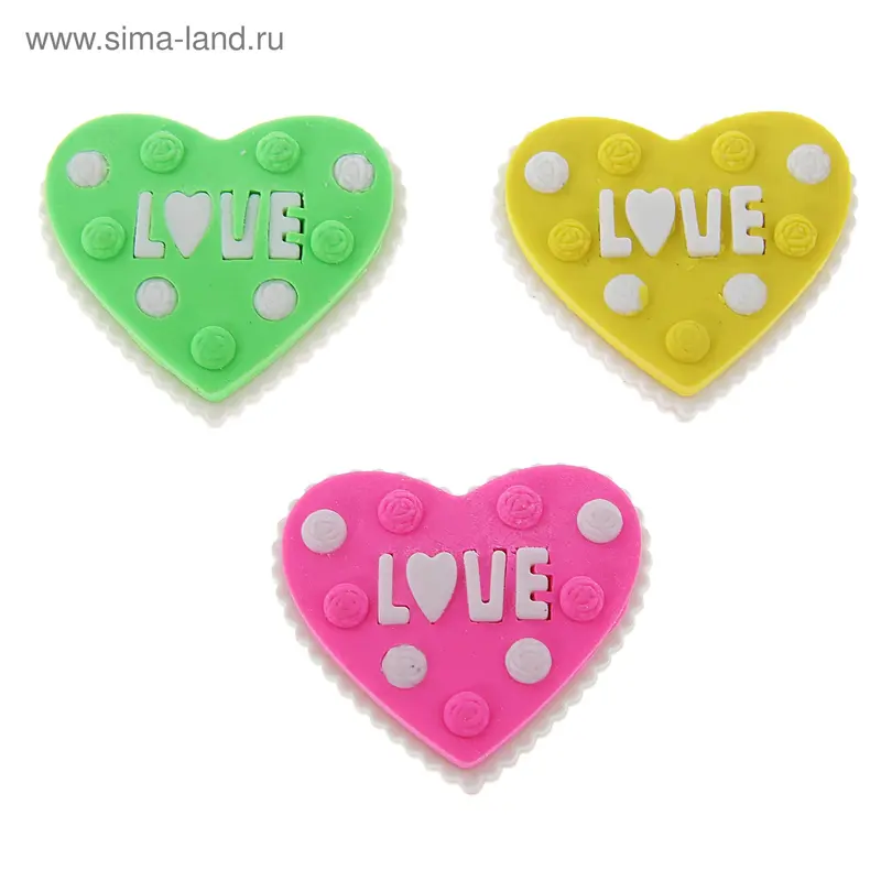 Ластик фигурный Сердечко LOVE МИКС