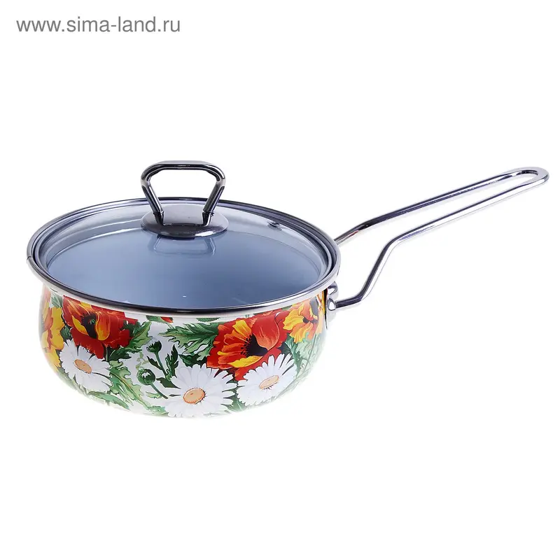 Ковш "Букет", 1,0 л, стеклянная крышка