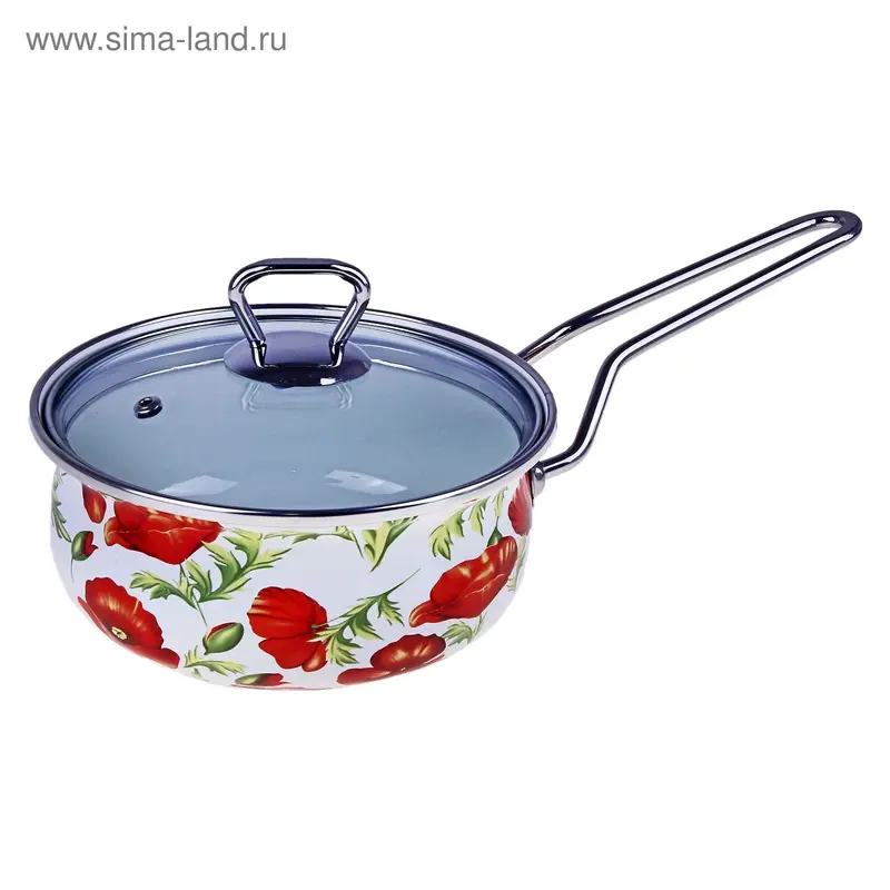 Ковш 1 л Маки 19х7 см стекл.кр