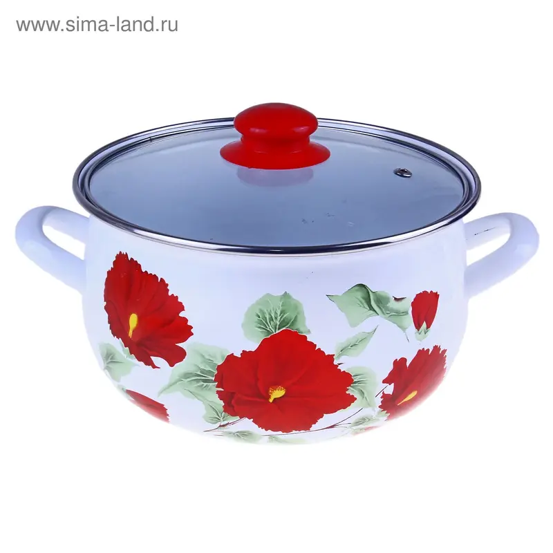 Кастрюля эмалированная 4 л "Каркаде", крышка