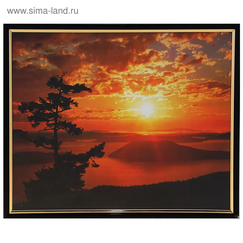 Картина постер 20*25 см закат рамка пластик