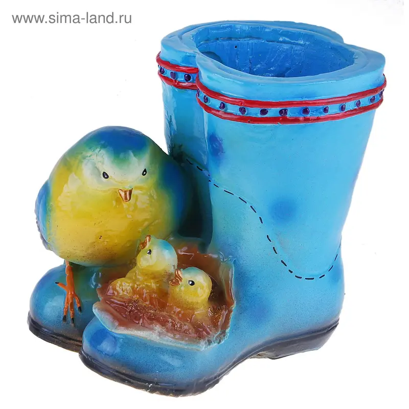 кашпо Сапожки гипс синие
