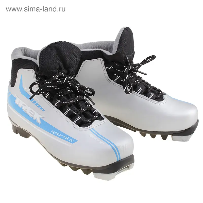 Ботинки лыжные TREK Sportiks NNN ИК, цвет серебристый, лого голубой, размер 37