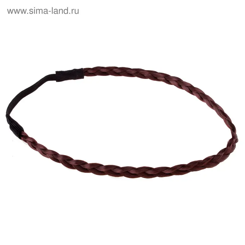 повязка для волос "Косичка" 25*1,2 см средняя махагон