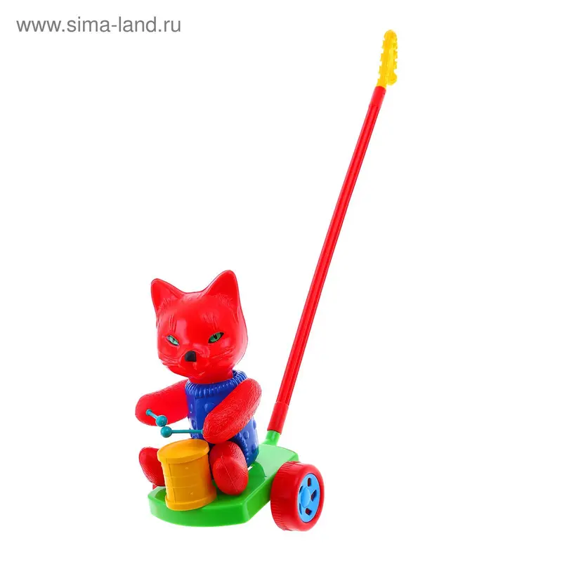 Каталка "Кот с барабаном", МИКС