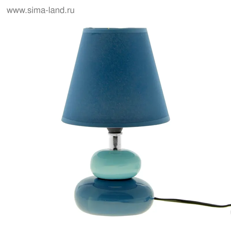 Лампа настольная "Два камня", 37 см, 220V/60Вт/Е14, бело-фиолетовый