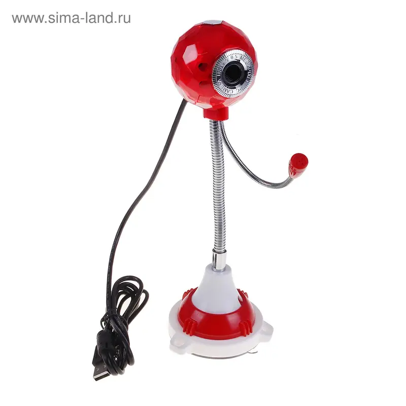 Web - камера c микрофоном и подставкой H-0320, метал. пластик USB