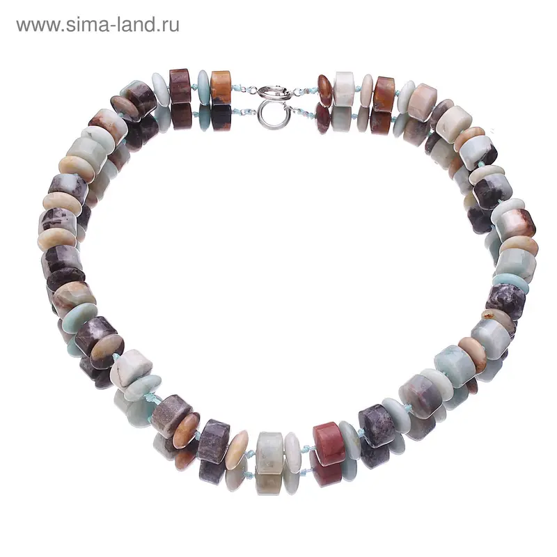 Бусы стелла «Амазонит» бочонки, 45см