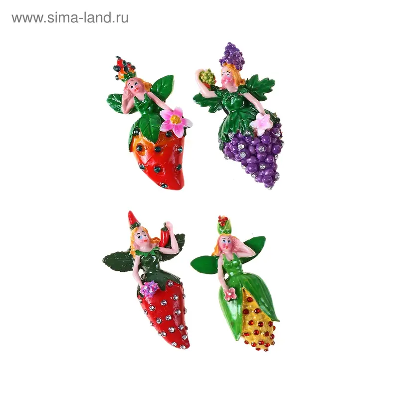Магнит "Девочка-бутончик в стразах" 6,5×2,5 см