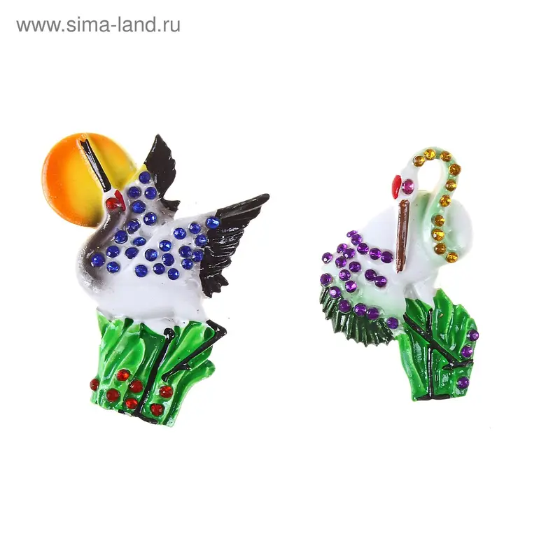 Магнит "Журавль стразы" 6×4,5 см
