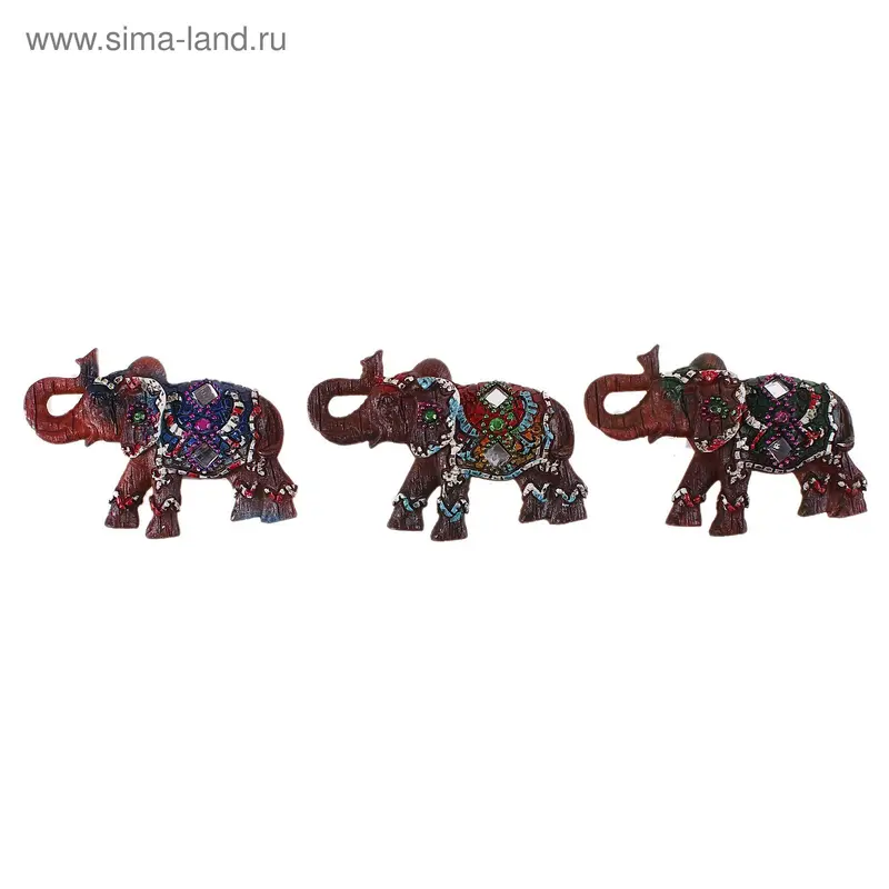 магнит полистоун слон ажурная попона 8,5*5,5 см
