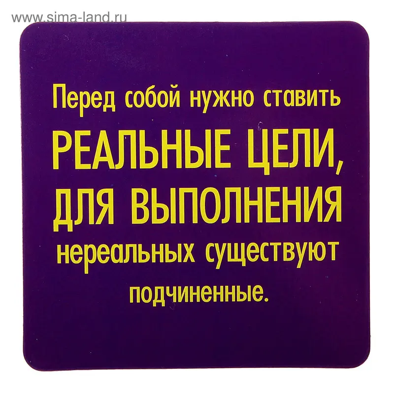 Магнит "Перед собой нужно ставить реальные цели"