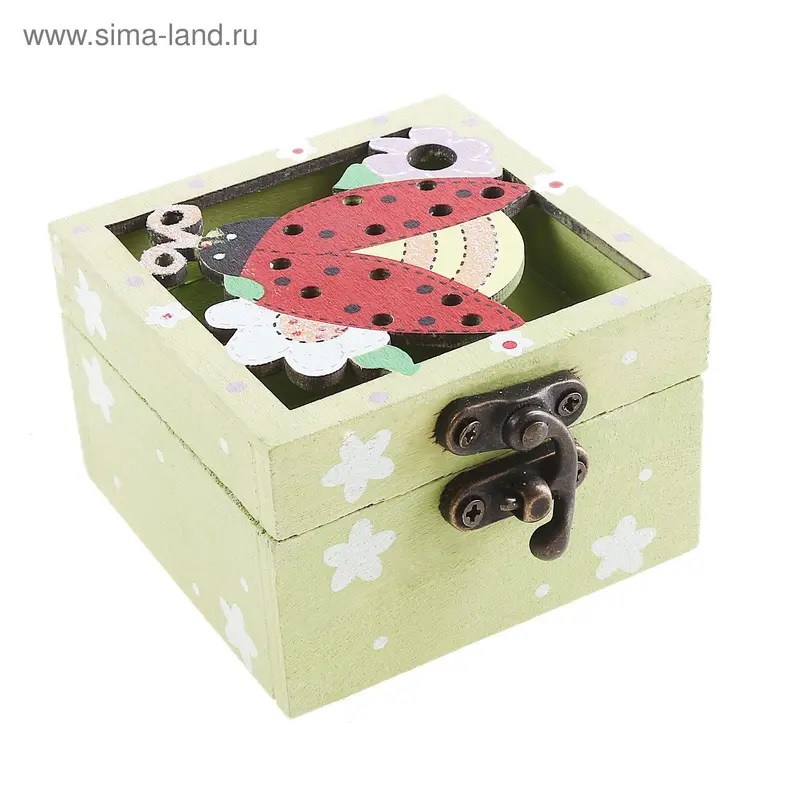 Шкатулка "Божья коровка" 7х7х4,5 см