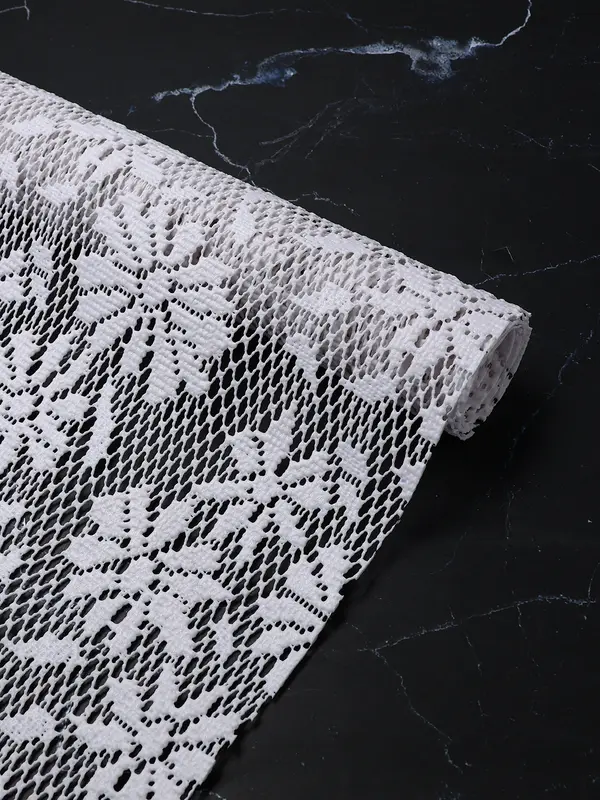 Коврик противоскользящий Доляна «Цветы», 30×100 см, белый